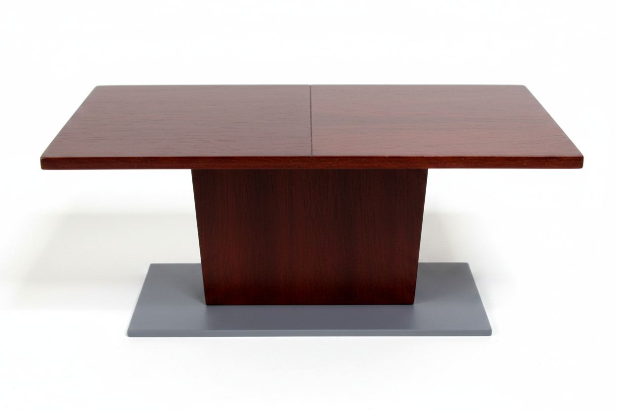 1:12 scale miniature pedestal dining table white background close-up