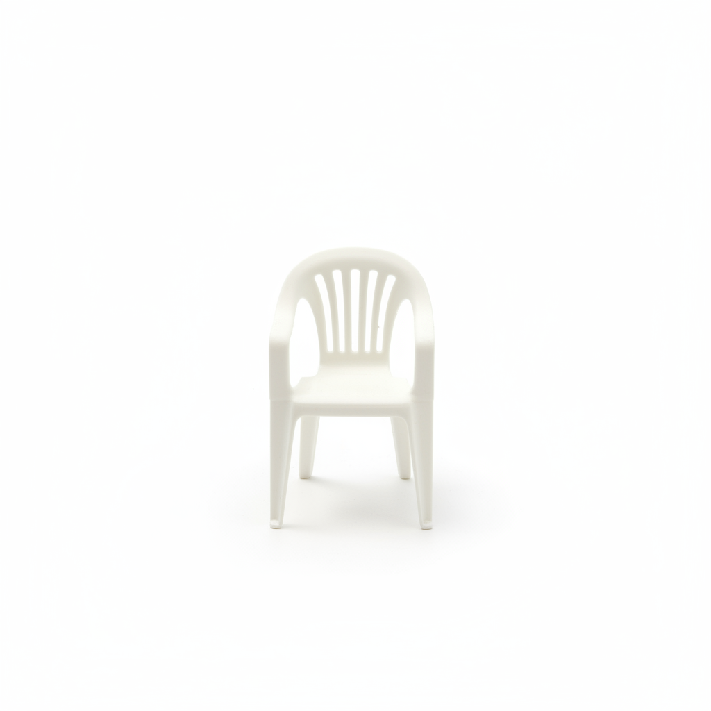 Miniature 1:12 scale classic lawn chair white background studio shot