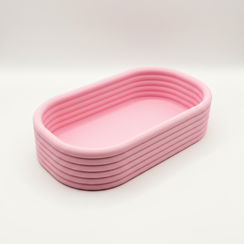 Groovy capsule tray side profile view