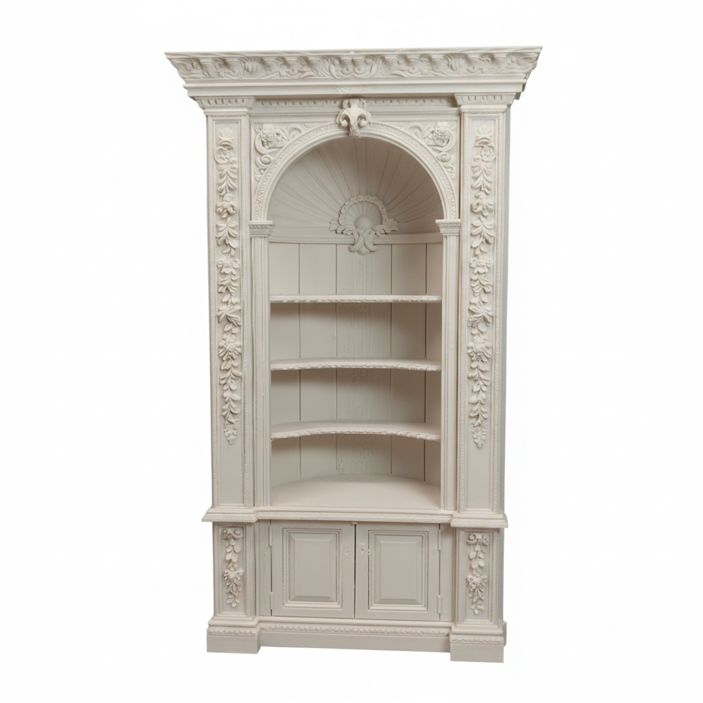 18th Century Corner Cabinet - front view white background studio shot