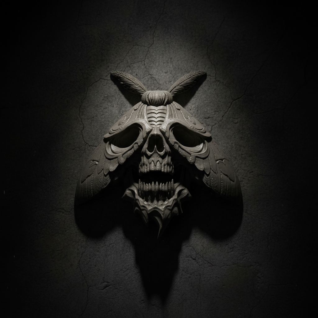 Skull moth studio product shot