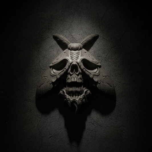 Skull moth studio product shot