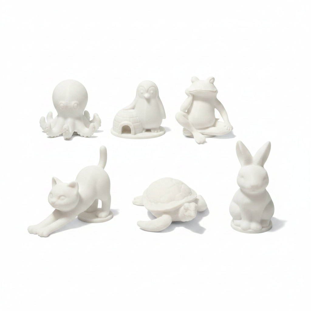 Toilet Screw Buddy animal figures white background studio shot