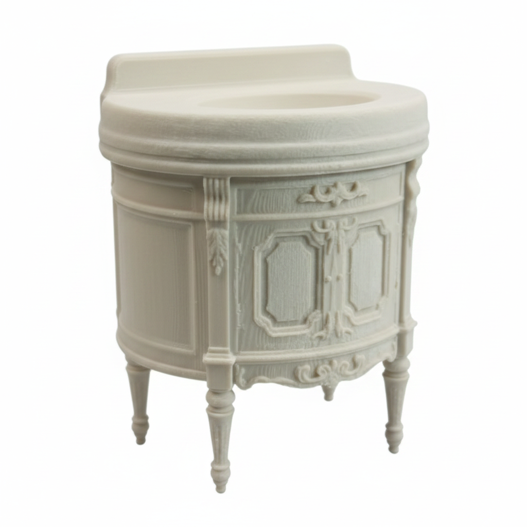 1:12 Victorian Bathroom Vanity Sink - white background studio shot