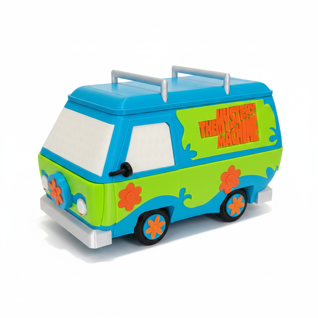 Mystery Machine Candy Box - side view white background