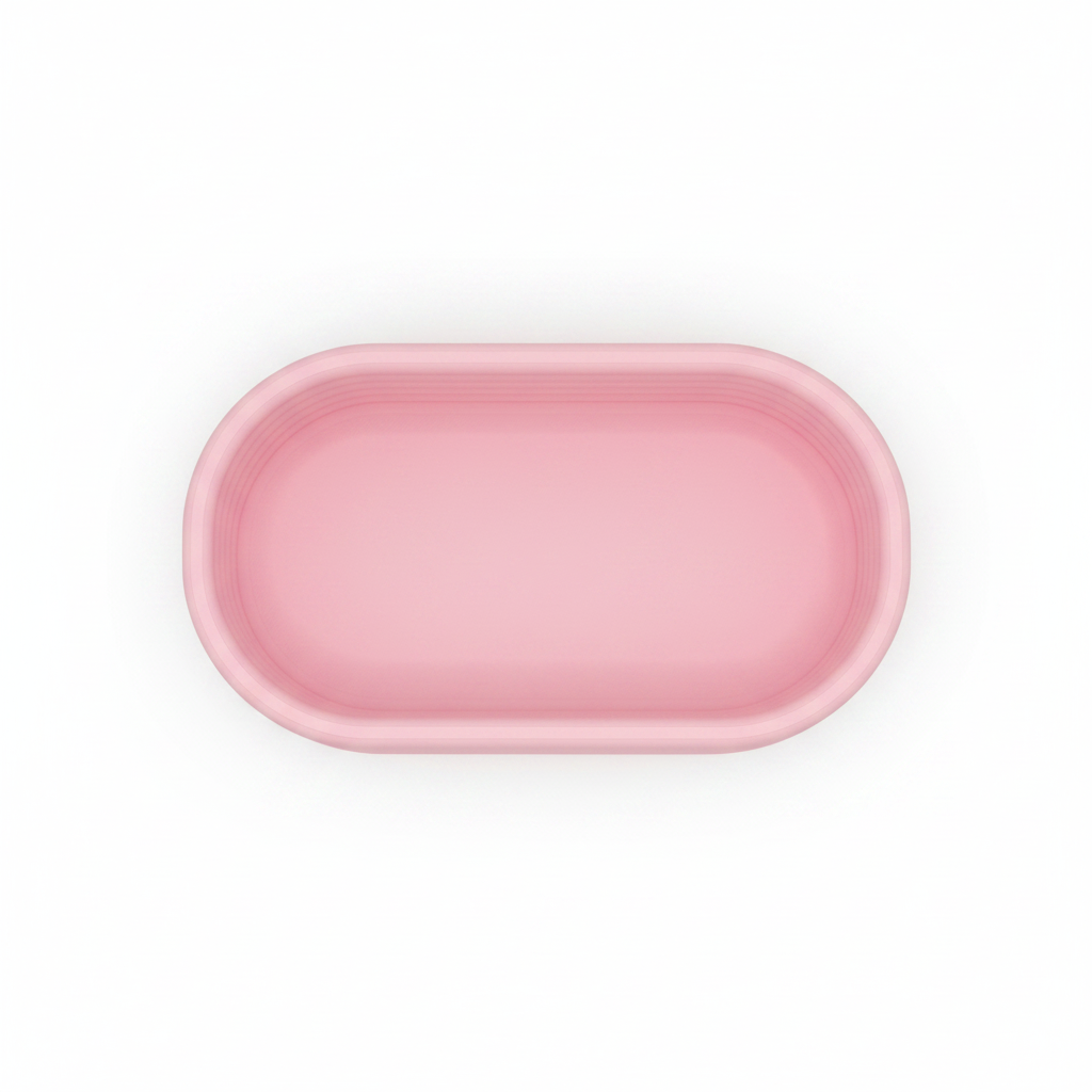 Groovy capsule tray top-down view on white background