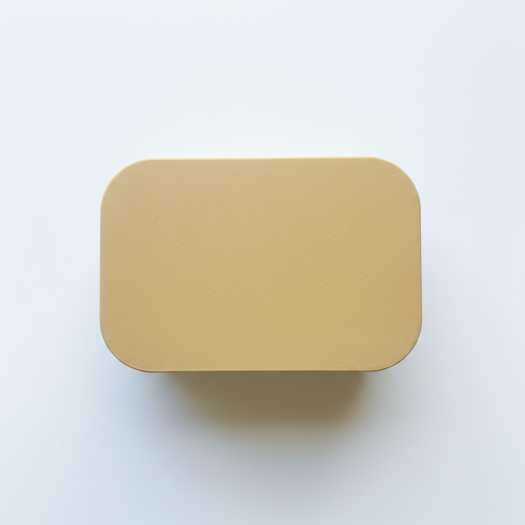 Bento lunch box top view closed lid