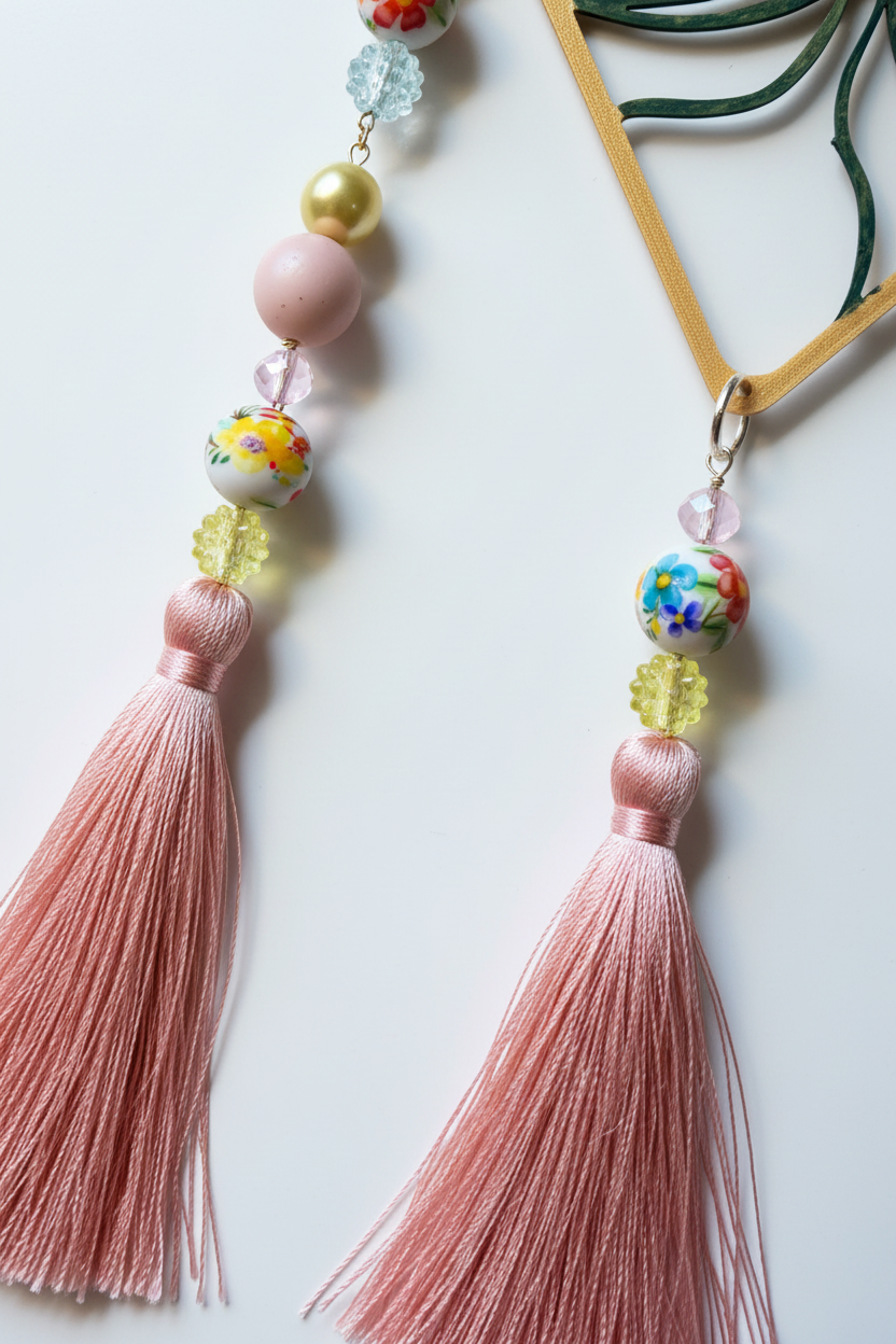 Lotus Dreamcatcher Tassel Detail