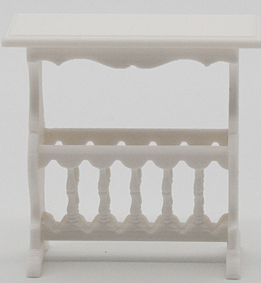 1:12 scale miniature magazine rack side view