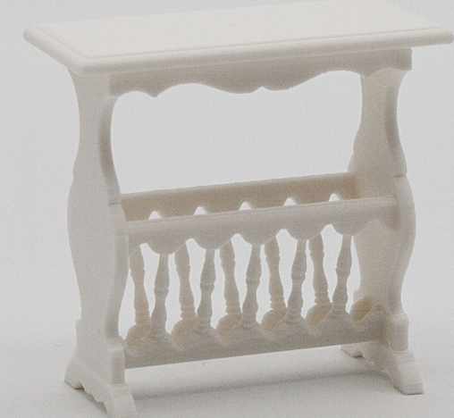 1:12 scale miniature magazine rack front view