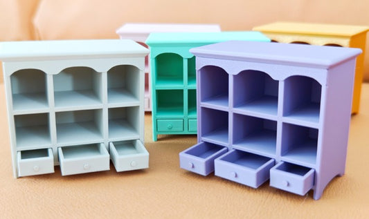 1:12 Scale Modern Miniature Hutch with Working Drawers