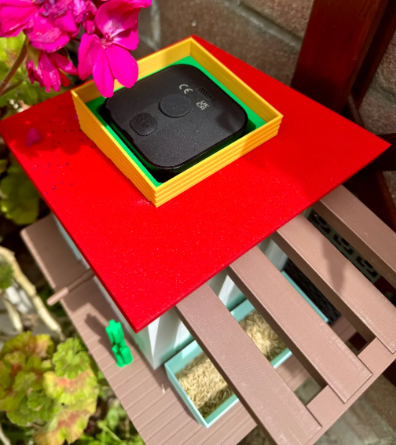Midcentury Modern WiFi Birdhouse with Blink camera mounted