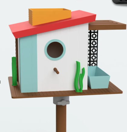 Midcentury Modern WiFi Birdhouse - 3D render