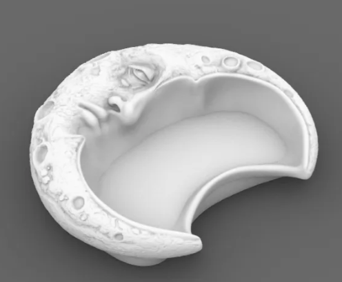 Gothic crescent moon jewelry tray white angle view