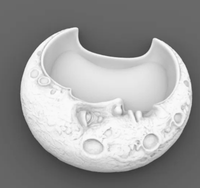 Gothic crescent moon jewelry tray white back view