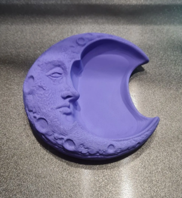 Gothic crescent moon jewelry tray purple side view