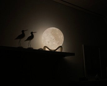 Moon Lamp with Wavy Stand – 3D Printed
