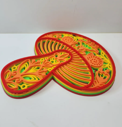 Mushroom Mandala Wall Art - side angle view 2