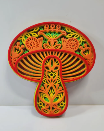 Mushroom Mandala Wall Art - front view