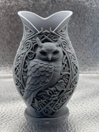 Celtic Owl Vase – 3D Printed Boho Mystic Decor
