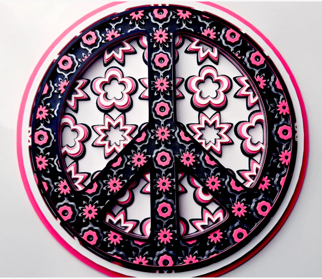 Peace Sign Dimensional Mosaic Wall Hanging - original product photo