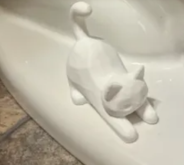 Cat toilet screw buddy white 3D printed