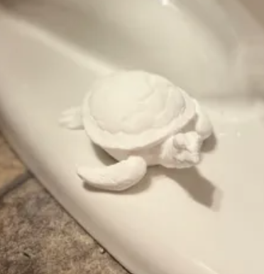 Sea turtle toilet screw buddy white 3D printed
