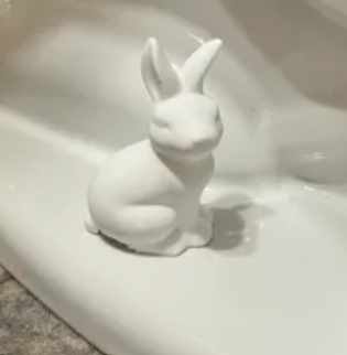Bunny toilet screw buddy white 3D printed
