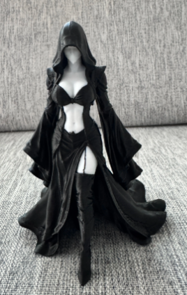 Lady Reaper - front view showing corset bodice and bell sleeves