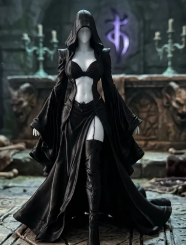 Lady Reaper - AI lifestyle render in gothic cathedral setting