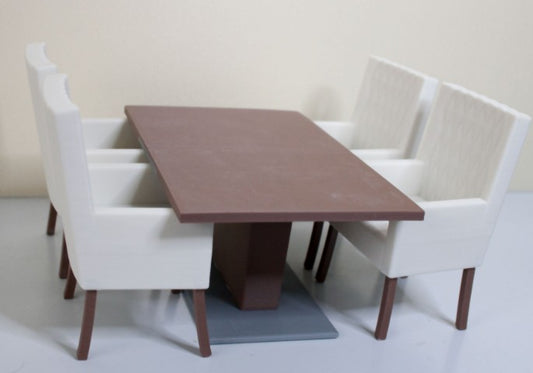 1:12 Scale Retro Miniature Dining Table & Chair Set