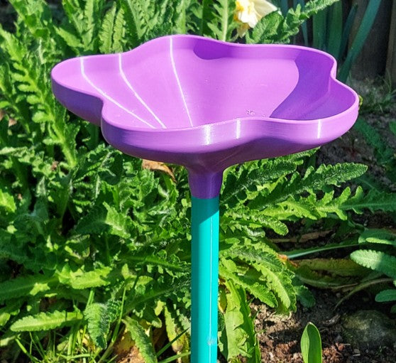 Wildflower Bird Bath & Insect Drinker – 3D Printed Garden Stake