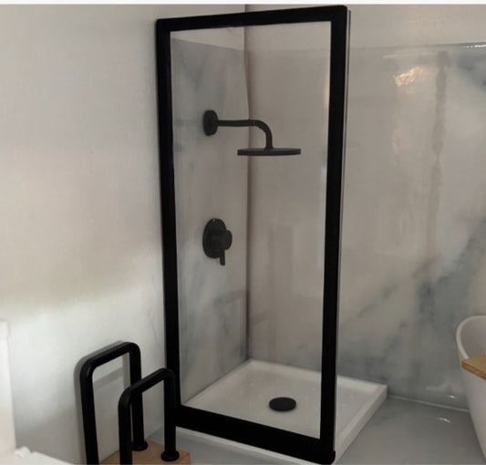 1:12 Scale Modern Corner Shower Set — 3D Printed Dollhouse Bathroom
