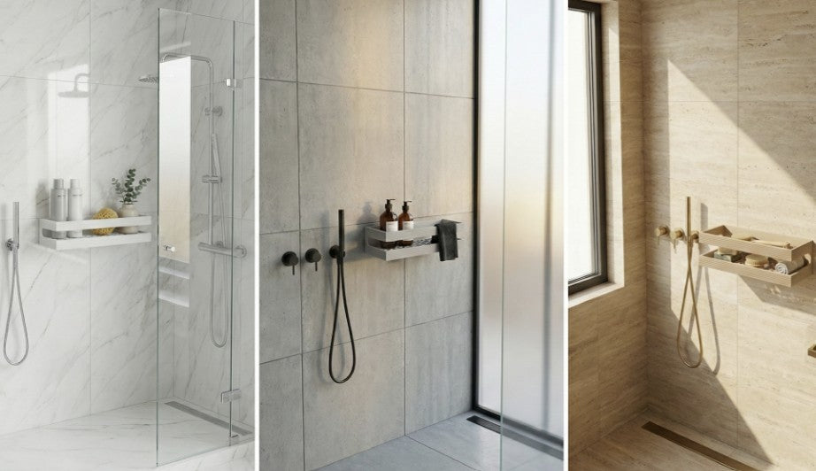 Two-Tier Woven Shower Shelf — 3D Printed Self-Draining Bathroom Organizer