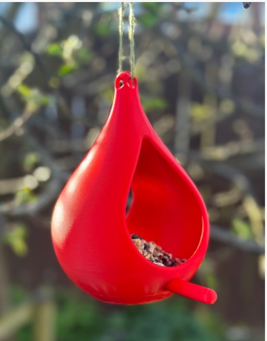 Teardrop Bird Feeder with Perch – 3D Printed