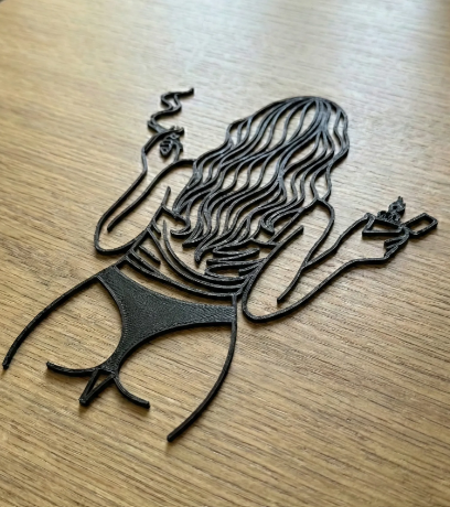 Smoke & Mystery – 3D Printed Risqué Wall Art Silhouette