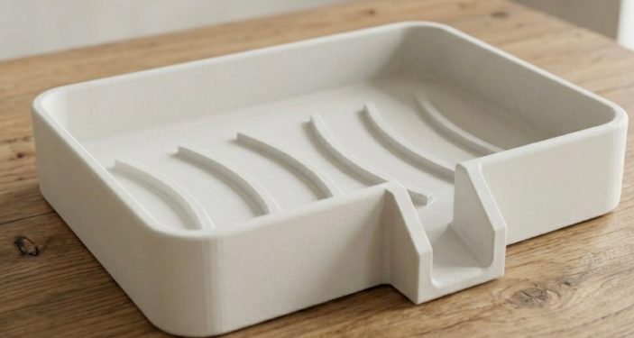Smart Flow Self-Draining Soap Dish & Sponge Holder – 3D Printed