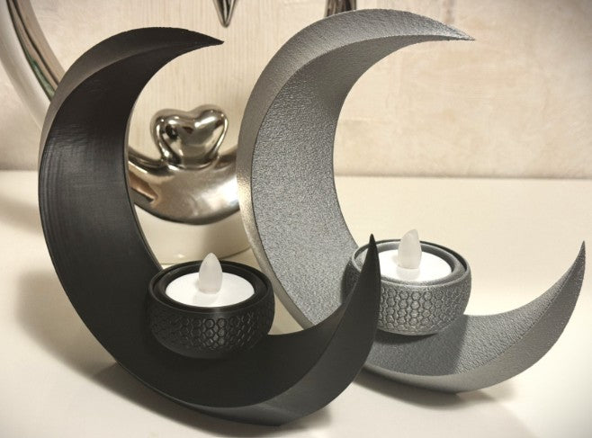 Crescent Moon Tea Light Holder - 3D Printed