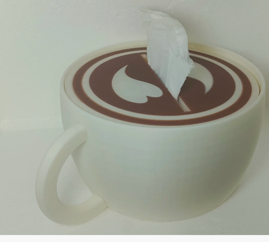 Cappuccino Tissue Dispenser – 3D Printed Latte Art Tissue Box Cover