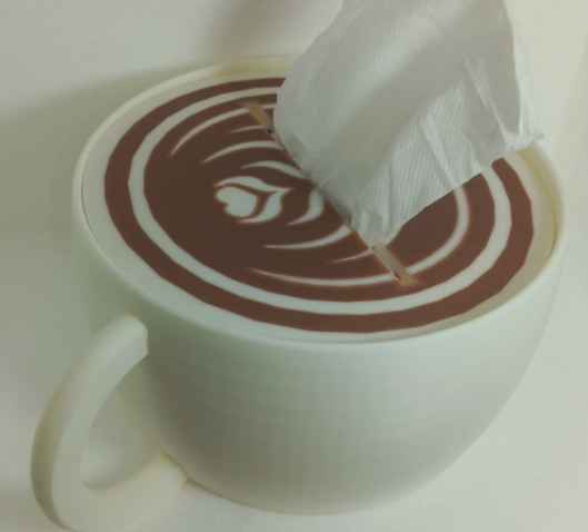 Cappuccino Tissue Dispenser – 3D Printed Latte Art Tissue Box Cover