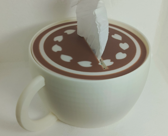 Cappuccino Tissue Dispenser – 3D Printed Latte Art Tissue Box Cover