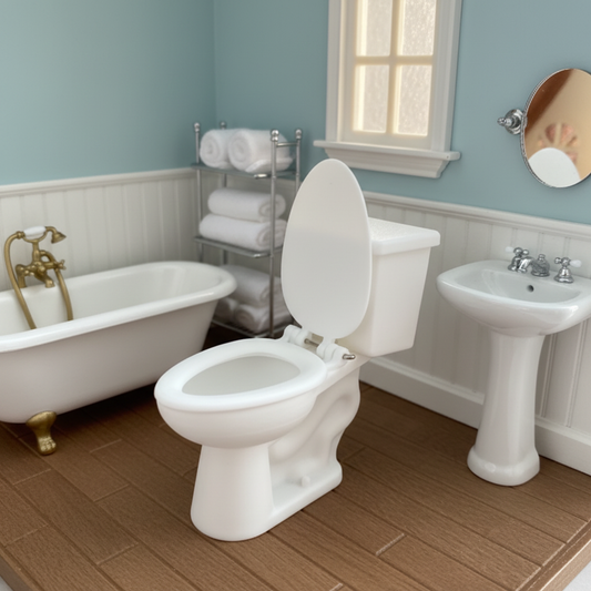 1:12 Scale Miniature Toilet with Working Lid & Seat