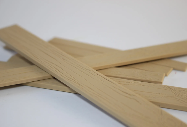 Realistic Wood Planks - natural tone planks fanned out side view