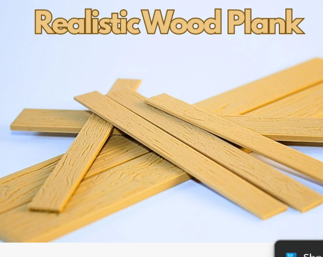 Realistic Wood Planks - 12 pack fanned out showing wood grain texture